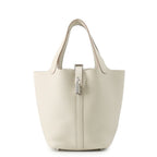 Hermes Handbag Picotin Lock PM Beton Silver Taurillon Clemence Tote