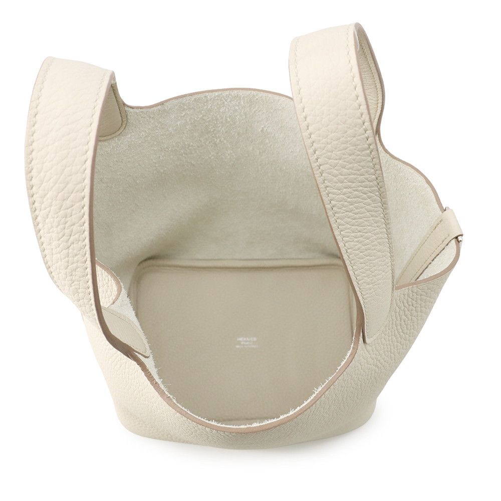 Hermes Handbag Picotin Lock PM Beton Silver Taurillon Clemence Tote — view 5