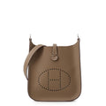 Hermes Evelyne TPM Series Etoupe Silver Epsom Handbag