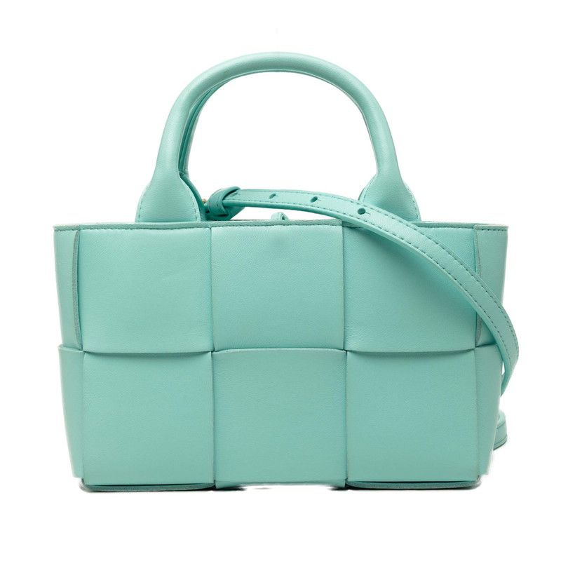 Bottega Veneta Maxi Intrecciato Candy Arco Tote Shoulder Bag 2-Way Blue Leather