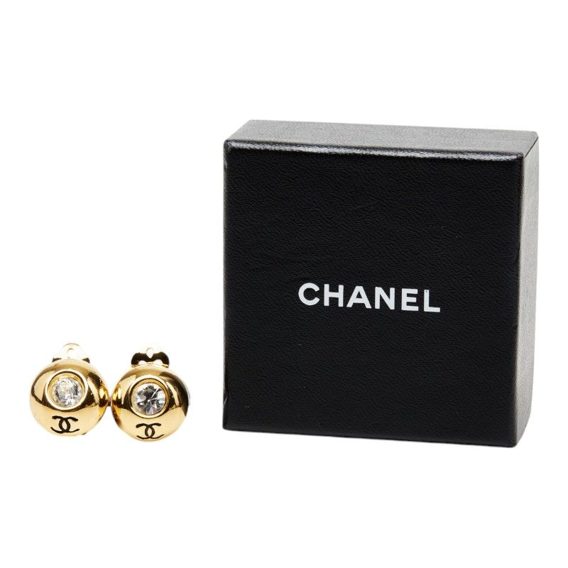 Chanel CC Logo Earrings Gold Plated — view 6
