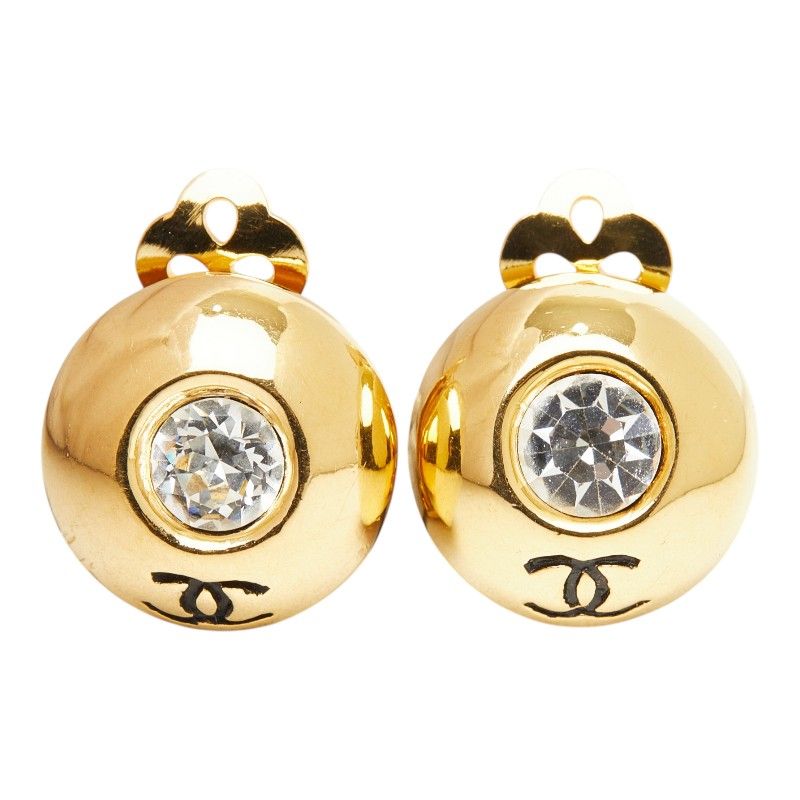 Chanel CC Logo Earrings Gold Plated — view 2