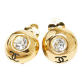 Chanel CC Logo Earrings Gold Plated