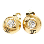 Chanel CC Logo Earrings Gold Plated