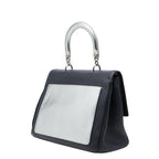 Dior-l by 2-Way Shoulder Bag Navy Silver Leather — view 2