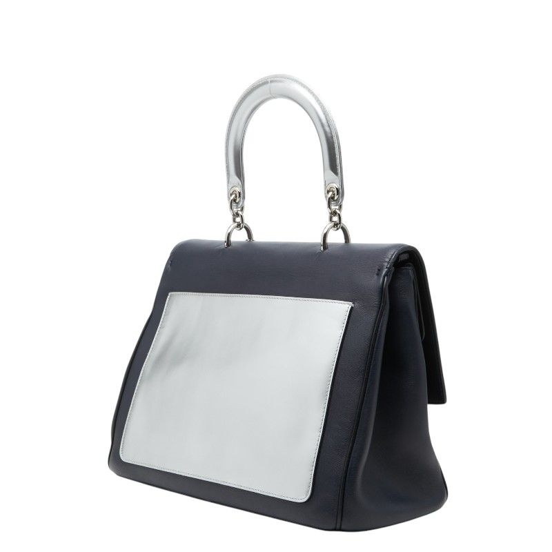 Dior-l by 2-Way Shoulder Bag Navy Silver Leather — view 2