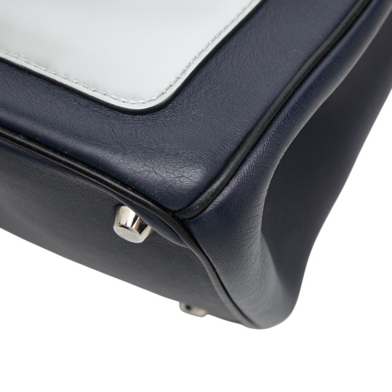 Dior-l by 2-Way Shoulder Bag Navy Silver Leather — view 6