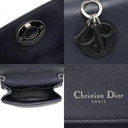 Dior-l by 2-Way Shoulder Bag Navy Silver Leather — view 9
