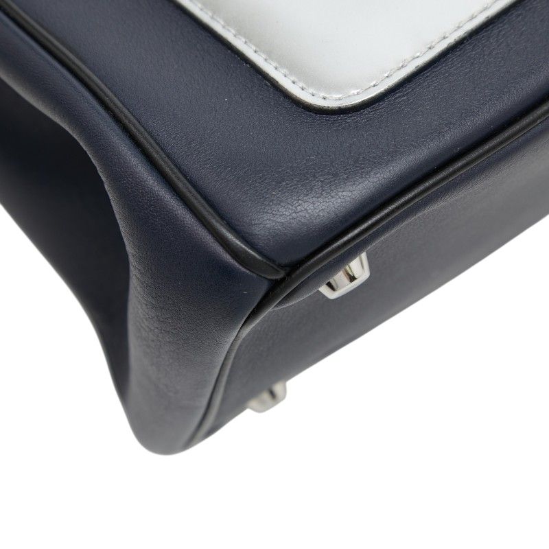 Dior-l by 2-Way Shoulder Bag Navy Silver Leather — view 7