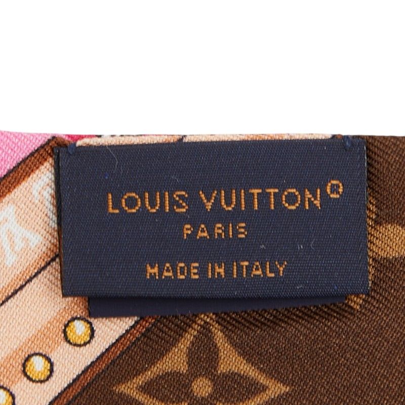 Louis Vuitton Monogram Bandeau BB Ultimate Scarf Black Brown White Silk — view 5