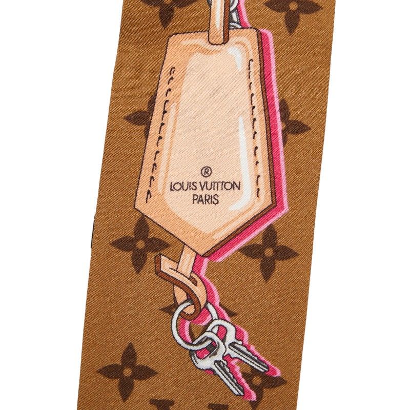 Louis Vuitton Monogram Bandeau BB Ultimate Scarf Black Brown White Silk — view 4