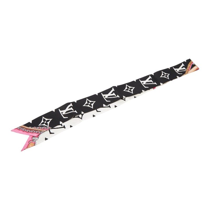 Louis Vuitton Monogram Bandeau BB Ultimate Scarf Black Brown White Silk — view 2