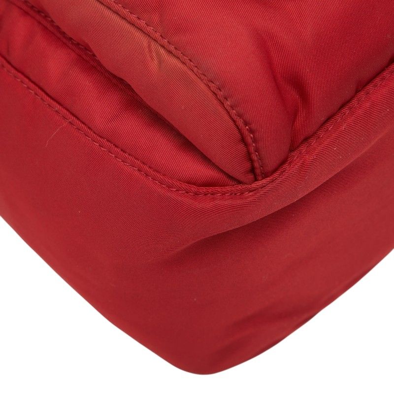 Prada Crossbody Shoulder Bag Red Nylon and Leather — view 5