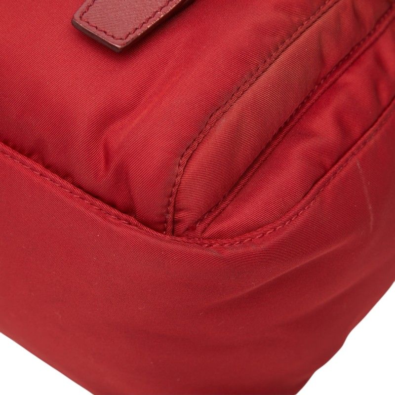 Prada Crossbody Shoulder Bag Red Nylon and Leather — view 4