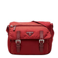 Prada Crossbody Shoulder Bag Red Nylon and Leather
