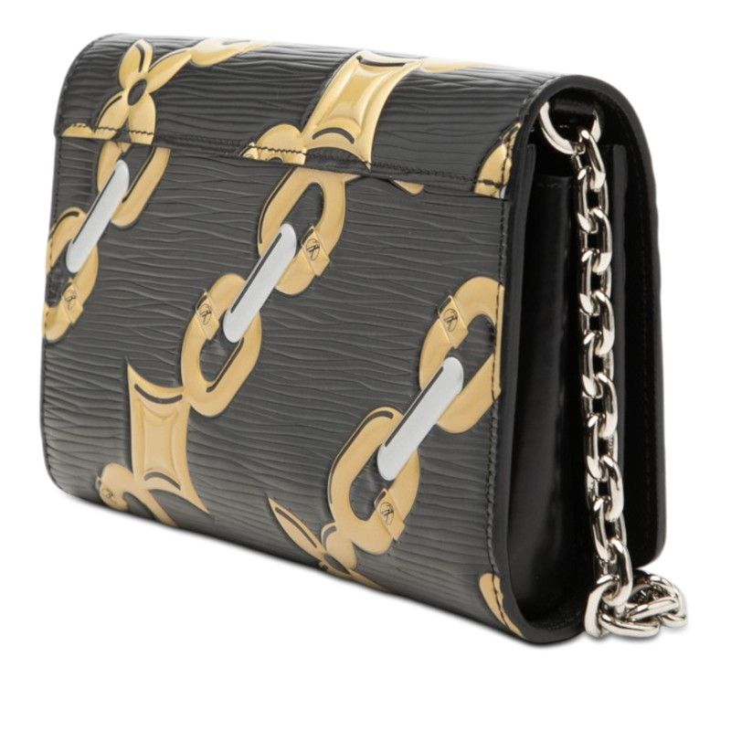 Louis Vuitton Epi Portefeuille Twist Chain Shoulder Bag Black Gold Silver — view 2