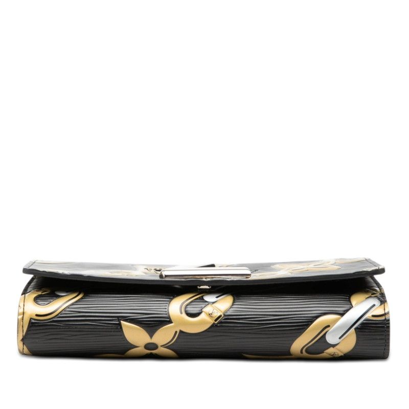 Louis Vuitton Epi Portefeuille Twist Chain Shoulder Bag Black Gold Silver — view 3