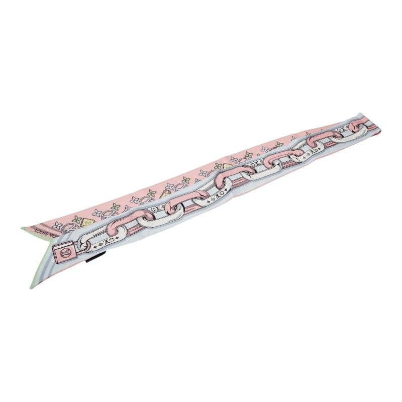 Louis Vuitton Bandeau BB Bijou Twilly Scarf Pink Silk