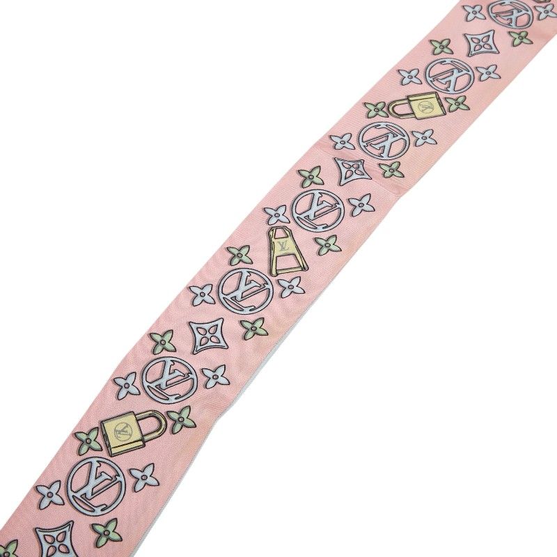 Louis Vuitton Bandeau BB Bijou Twilly Scarf Pink Silk — view 3