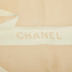 Chanel Logo Ribbon Scarf Beige Silk — view 3