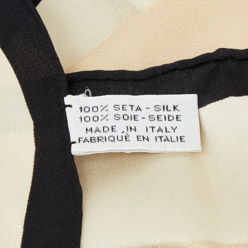 Chanel Logo Ribbon Scarf Beige Silk — view 4