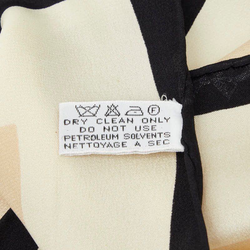 Chanel Logo Ribbon Scarf Beige Silk — view 5