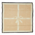 Chanel Logo Ribbon Scarf Beige Silk