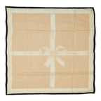 Chanel Logo Ribbon Scarf Beige Silk