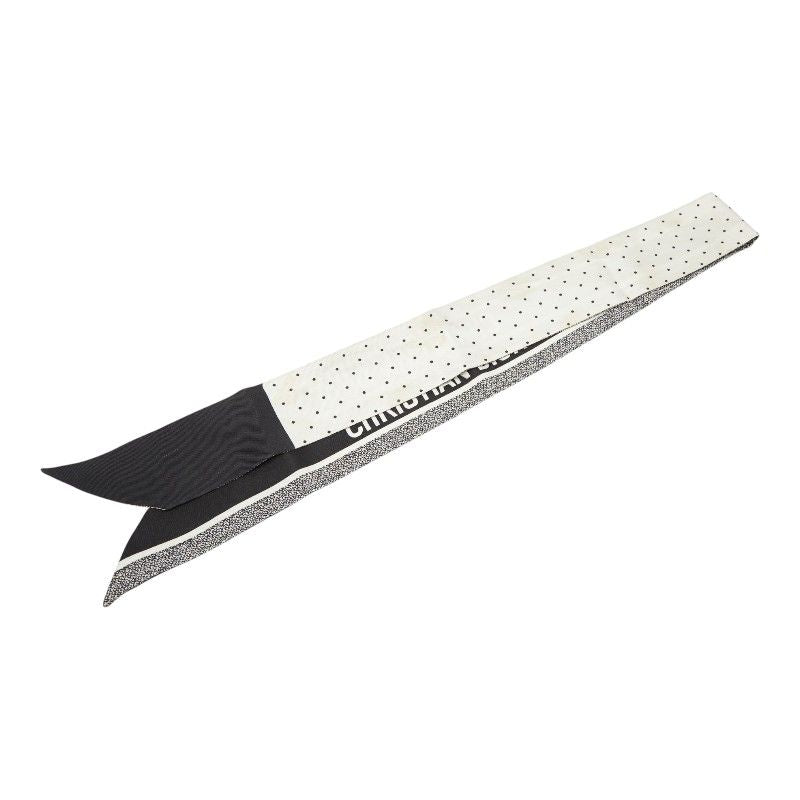 Dior-l Mitzah Dot Scarf White Black Silk — view 2