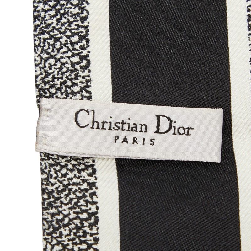 Dior-l Mitzah Dot Scarf White Black Silk — view 5