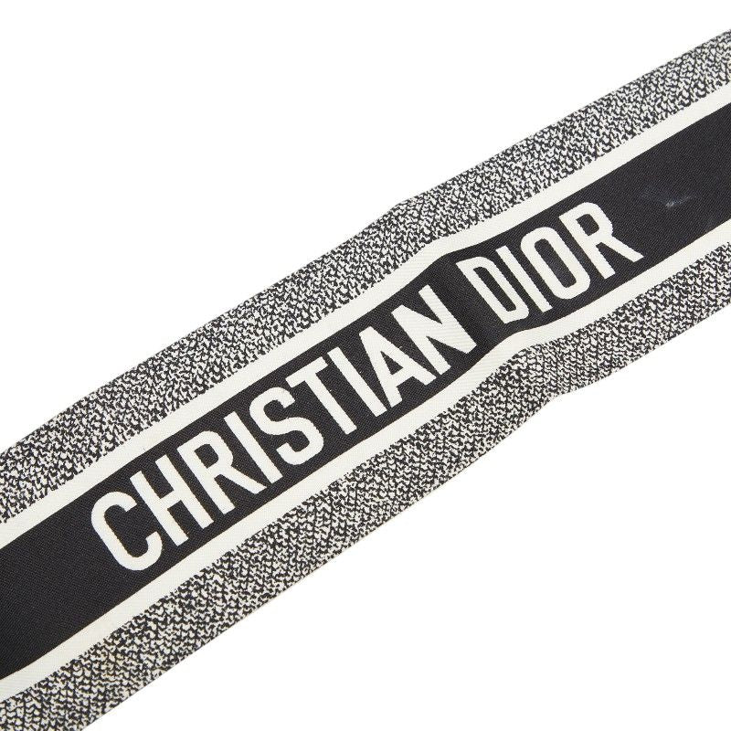 Dior-l Mitzah Dot Scarf White Black Silk — view 3