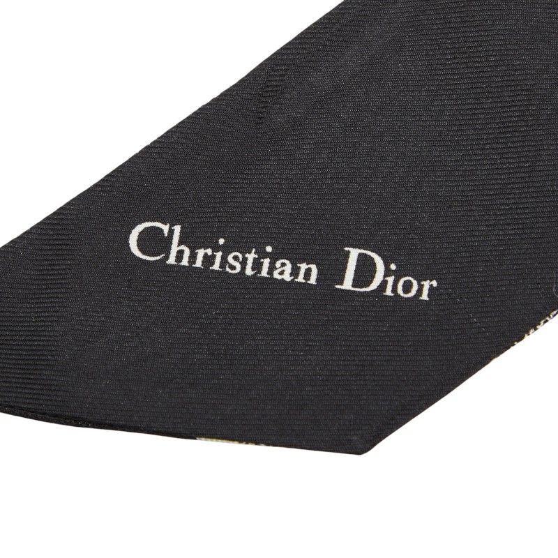Dior-l Mitzah Dot Scarf White Black Silk — view 4