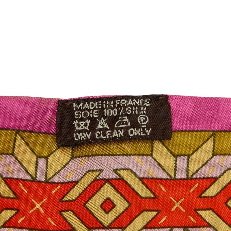 Hermes Twilly Belles du Mexique Scarf Pink Multicolor Silk — view 5