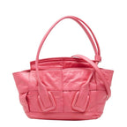 Bottega Veneta Maxi Intrecciato Arco 2-Way Shoulder Bag Pink Leather