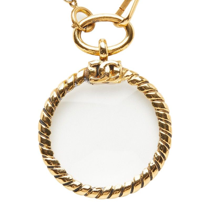 Chanel CC Logo Chain le Pe Necklace Gold Glass Plated — view 3