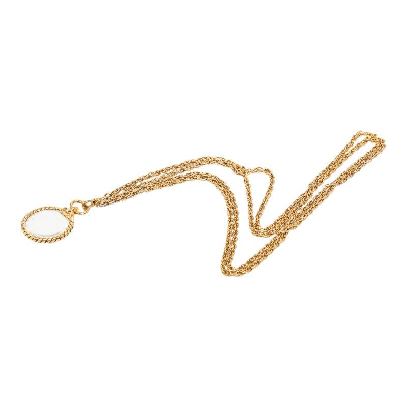 Chanel CC Logo Chain le Pe Necklace Gold Glass Plated — view 4