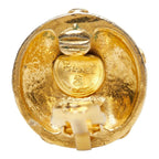 Chanel CC Logo Flower Motif Earrings Gold Plated — view 4
