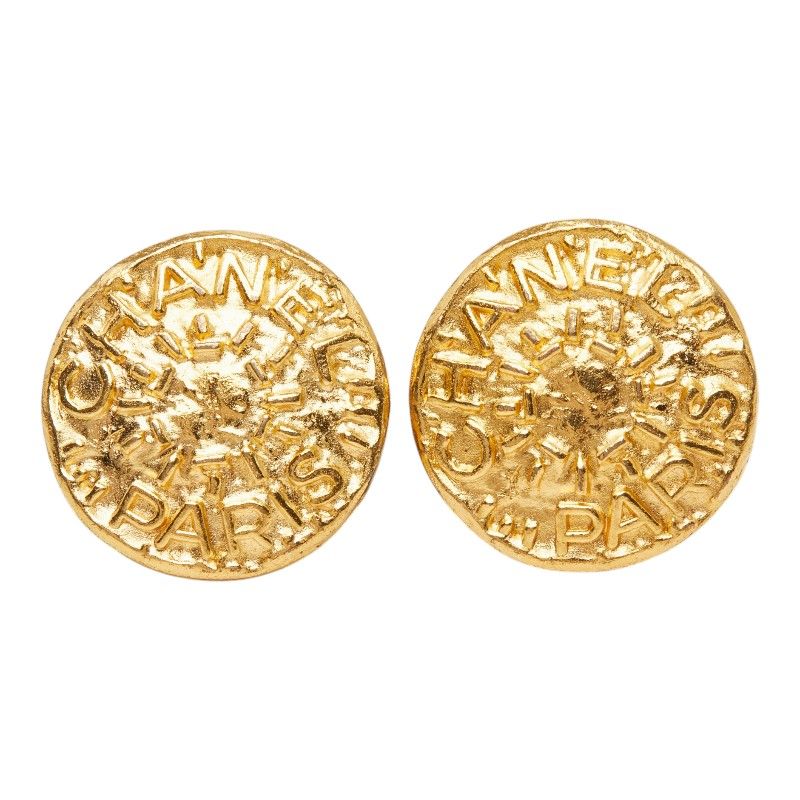 Chanel Vintage Logo Earrings Gold Plated — view 2
