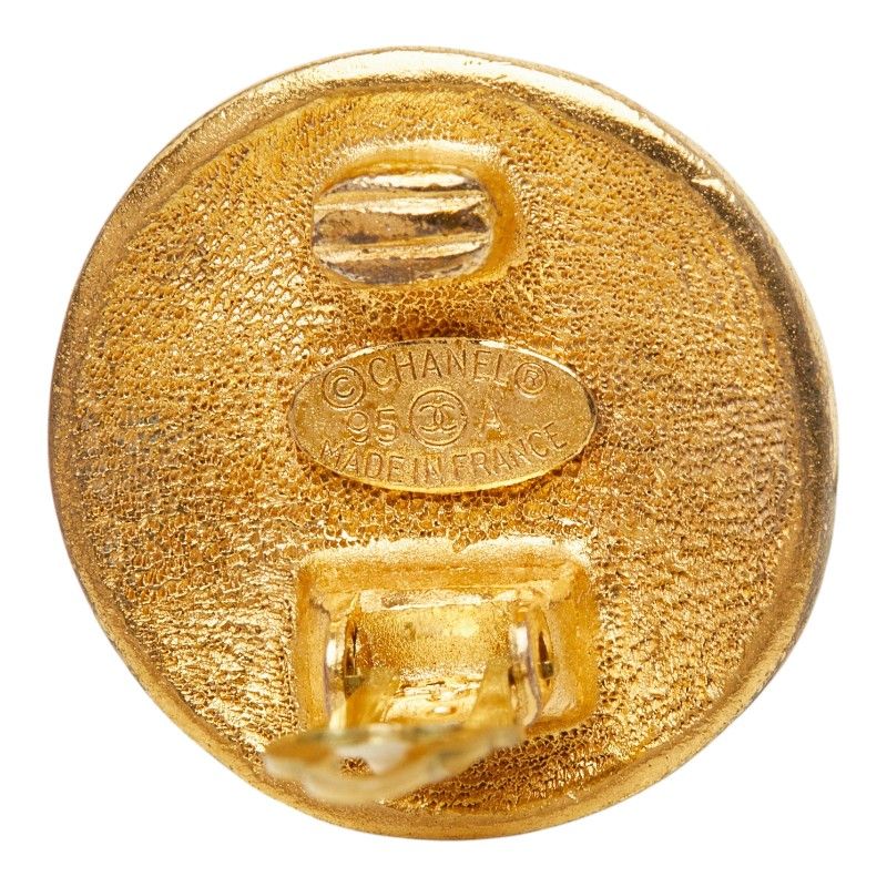Chanel Vintage Logo Earrings Gold Plated — view 4