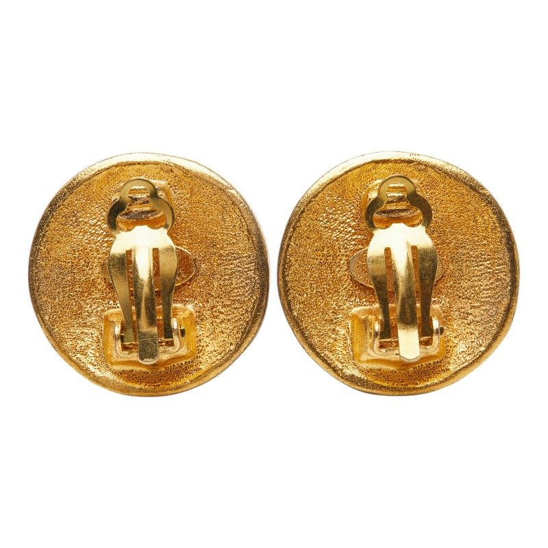 Chanel Vintage Logo Earrings Gold Plated — view 3