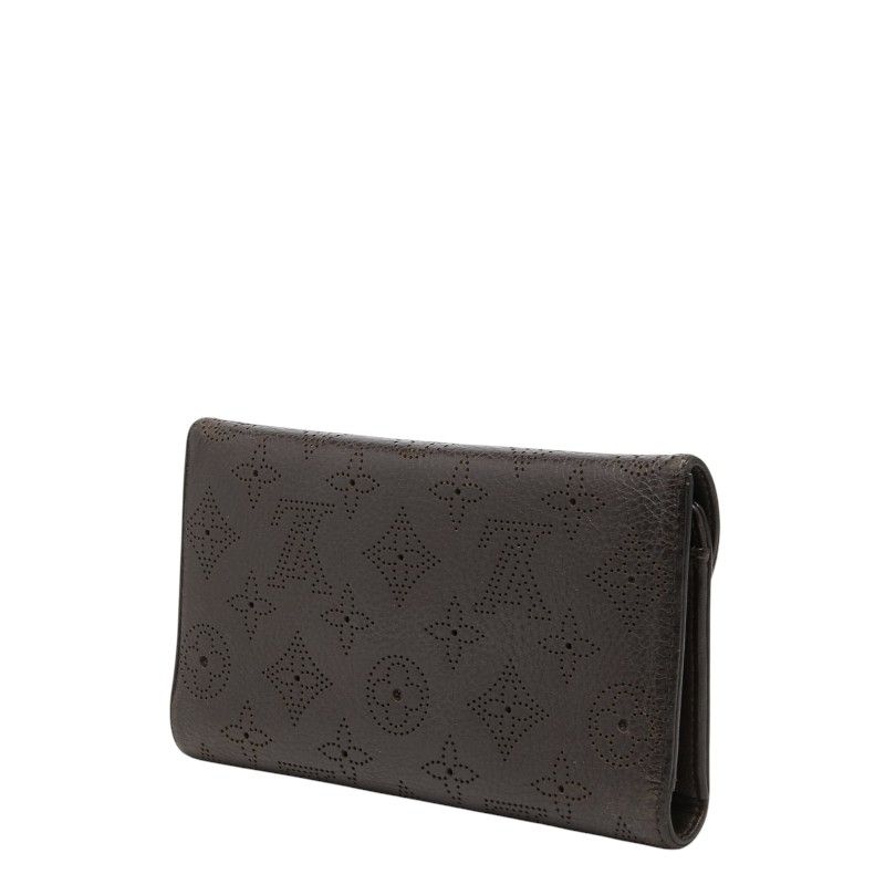 Louis Vuitton Monogram Mahina Portefeuille Amelia Trifold Wallet Dark Brown — view 2