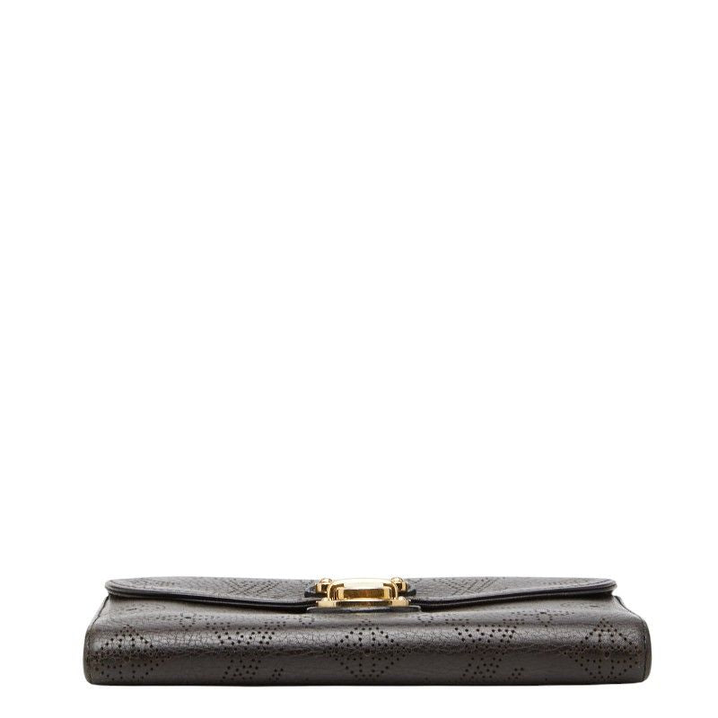 Louis Vuitton Monogram Mahina Portefeuille Amelia Trifold Wallet Dark Brown — view 3