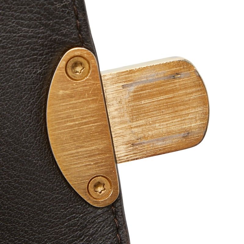 Louis Vuitton Monogram Mahina Portefeuille Amelia Trifold Wallet Dark Brown — view 7