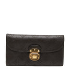 Louis Vuitton Monogram Mahina Portefeuille Amelia Trifold Wallet Dark Brown
