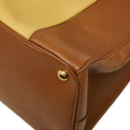 Prada Galleria Large Tote Brown Yellow Saffiano Leather — view 6