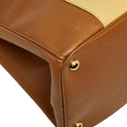 Prada Galleria Large Tote Brown Yellow Saffiano Leather — view 5