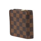 Louis Vuitton Damier Compact Zip Bifold Wallet Ebene Brown Leather — view 2