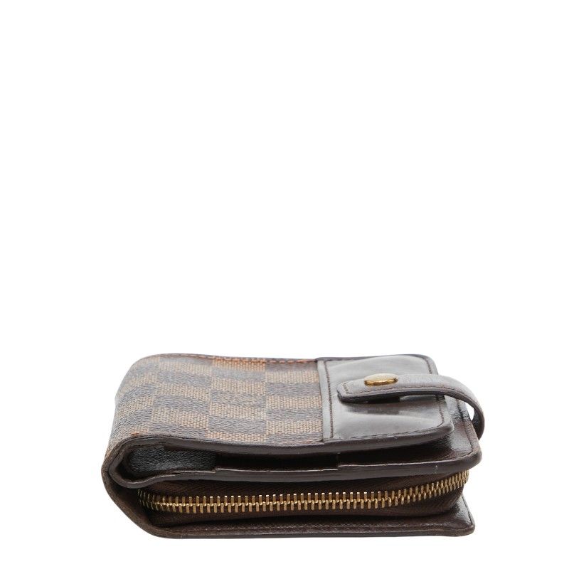 Louis Vuitton Damier Compact Zip Bifold Wallet Ebene Brown Leather — view 3