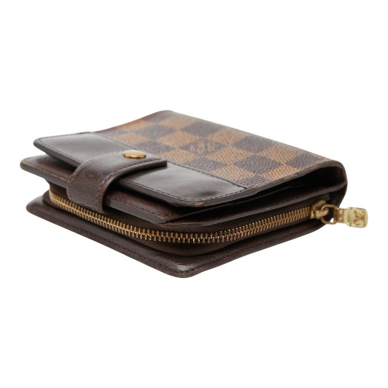 Louis Vuitton Damier Compact Zip Bifold Wallet Ebene Brown Leather — view 6