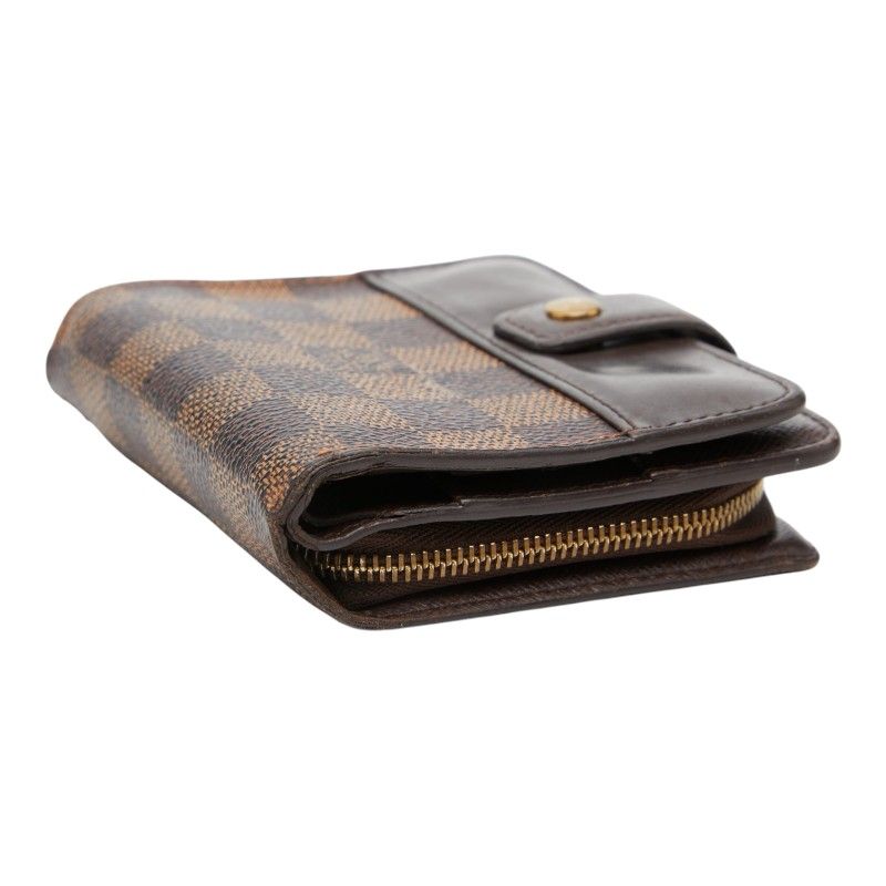 Louis Vuitton Damier Compact Zip Bifold Wallet Ebene Brown Leather — view 4
